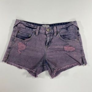 Free People Purple Wash Denim Cutoff Shorts